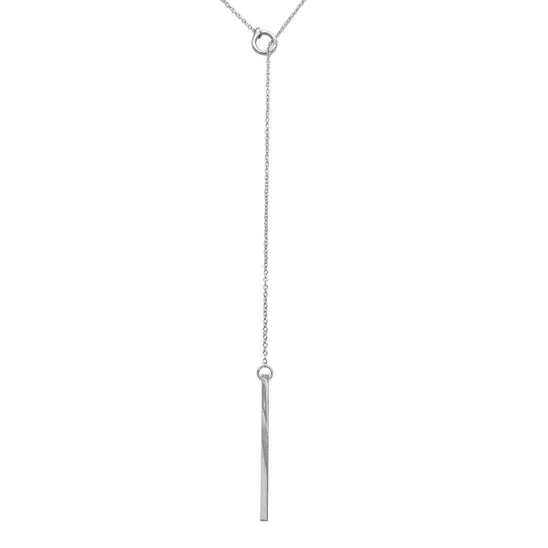 Sterling Silver White Sapphire Lariat Necklace - Josephs Jewelers